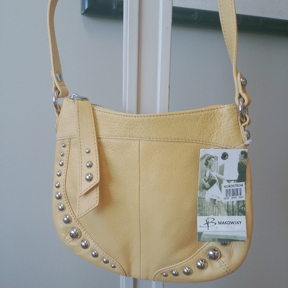 B. Makowsky Mustard Yellow Crossbody Bag - Picture 2 of 9